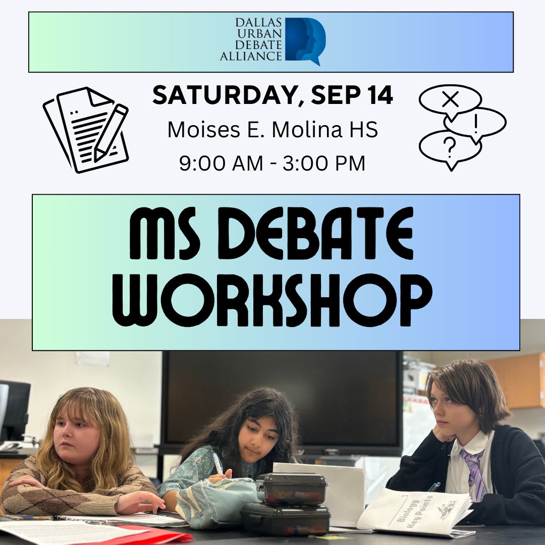 After an excellent start to our year with our high schoolers, we are even more pumped to welcome our middle schoolers tomorrow! It's gonna be a busy one!

Over 400+ students expected to come and grow their debate skills with us! Amazing! Are you ready?!