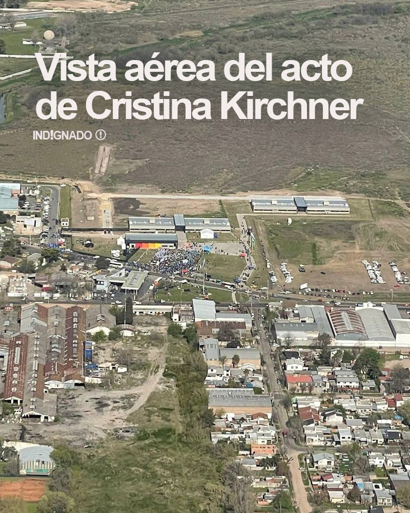 EL KIRCHNERISMO SE TERMINÓ SEÑORES! Vista aérea del acto de Cristina Kirchner en Merlo. No había nadie señores, nadie. Solo un grupito de boludos pagos por la política. El Kirchnerismo se terminó señores. Compartí y deja tu “Si” si coincidís. 🔥👊🏻