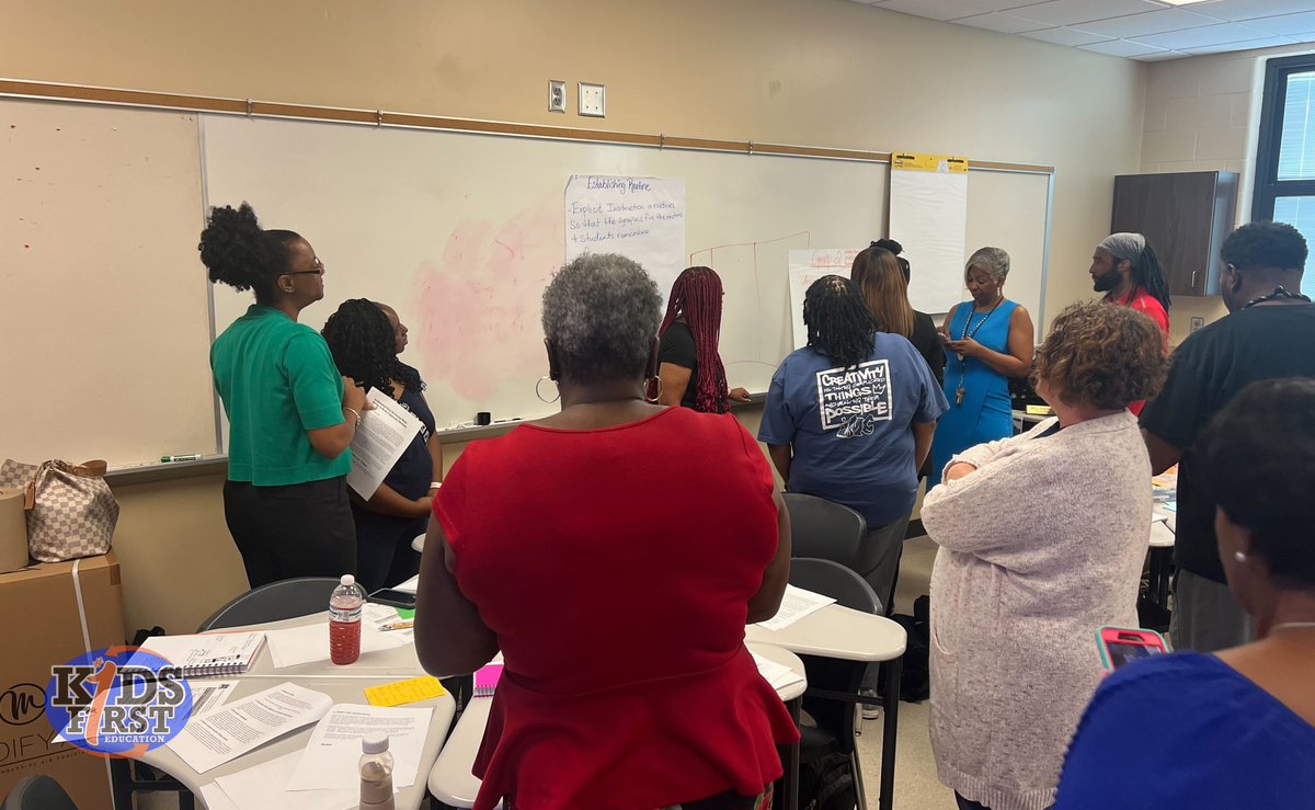 K1Education's tweet image. It's going to be a great year in Sumter County, AL! 💥 #KidsFirst coach Aaron Hightower facilitates a professional learning session on Classroom Management for teachers and administrators in Sumter County. #KidsFirstAlways
 #ManagementMatters #Routines #Procedures #HappyToBeHere