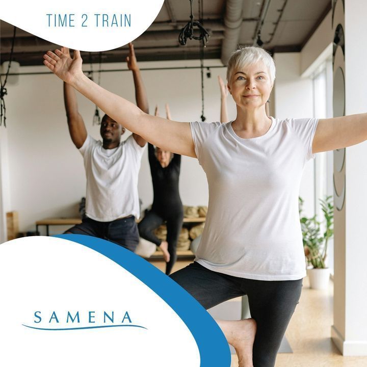Focusing on strength and flexibility, Time 2 Train incorporates balance and core exercises and ensures both prime movers and stabilizing muscle groups are activated. You must be able to get up and down from the floor. #samenafitness T/TH 7:45A bit.ly/2NmEepu