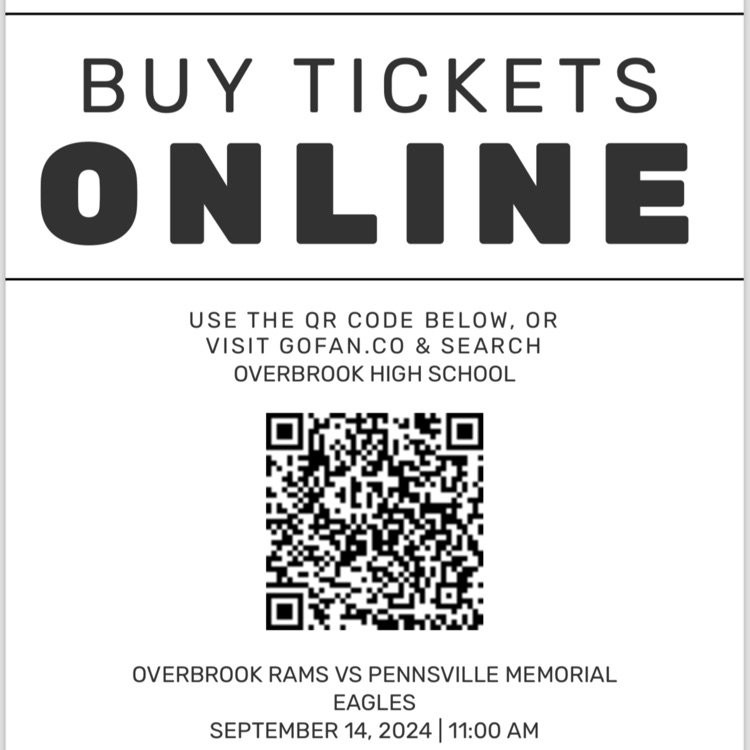 If you are traveling to the football game at Overbrook HS tomorrow at 11am - tickets must be purchased online through GoFan.   See instructions in the attached photo.   #GoEagles