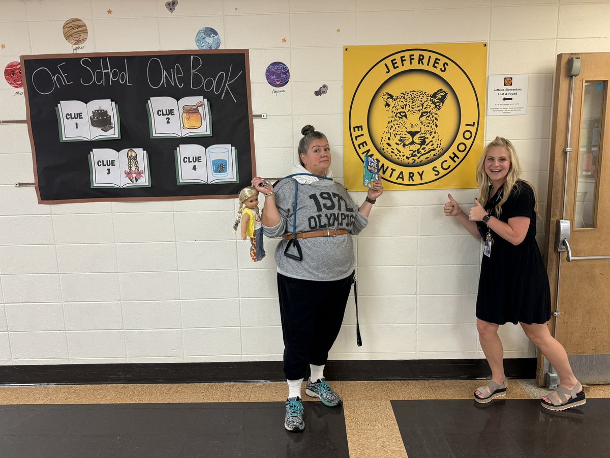 Miss Trunchbull, Principal of Crunchem Hall, came to observe Dr. Glenn today at Jeffries. After all, Miss Trunchbull could use some good mentoring. 😉 We are so excited to kick-off One School One Book this year by reading MATILDA!! 

#Spsreadtosucceed <a href="/officialSPS/">Springfield Public Schools</a>