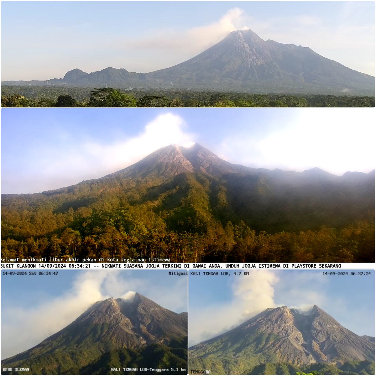 • Grafis Kegempaan #Merapi
[s/d 13-September-2024 pukul 24:00 WIB] 
• Visual &amp; Seismo  #Merapi
[14-September-2024 pukul 06:35 WIB]

<a href="/BPPTKG/">BPPTKG</a> @kabargeologi <a href="/id_magma/">MAGMA Indonesia</a> <a href="/PVMBG_/">PVMBG-BADAN GEOLOGI-KESDM</a>