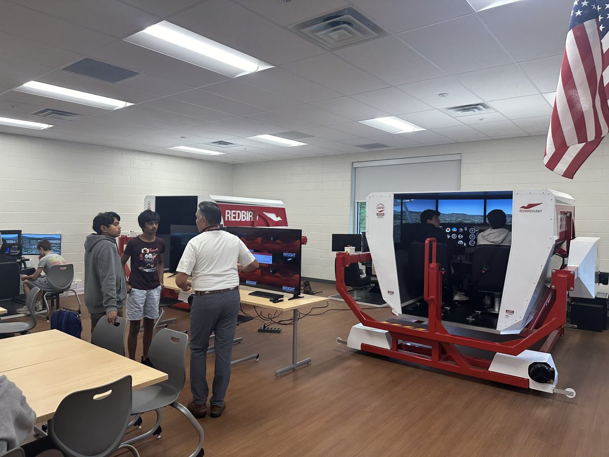 The 2nd stop on our Aviation tour was Collierville High School in Collierville, TN. This district received a $4M grant for Aviation CTE, so we were excited to see how they were using it. Thanks to the admin &amp; instructors at Collierville High School Aviation for hosting us today!