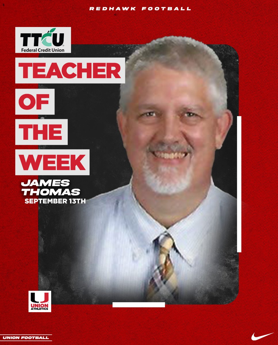 Union_Athletics's tweet image. Mr. James Thomas is our TTCU Teacher of the Game! From calculus to coaching, he’s been a pillar at Union for 29 years. Thank you for your dedication &amp;amp; congratulations Mr. Thomas! #TTCU #TeacheroftheGame #UnionAthletics