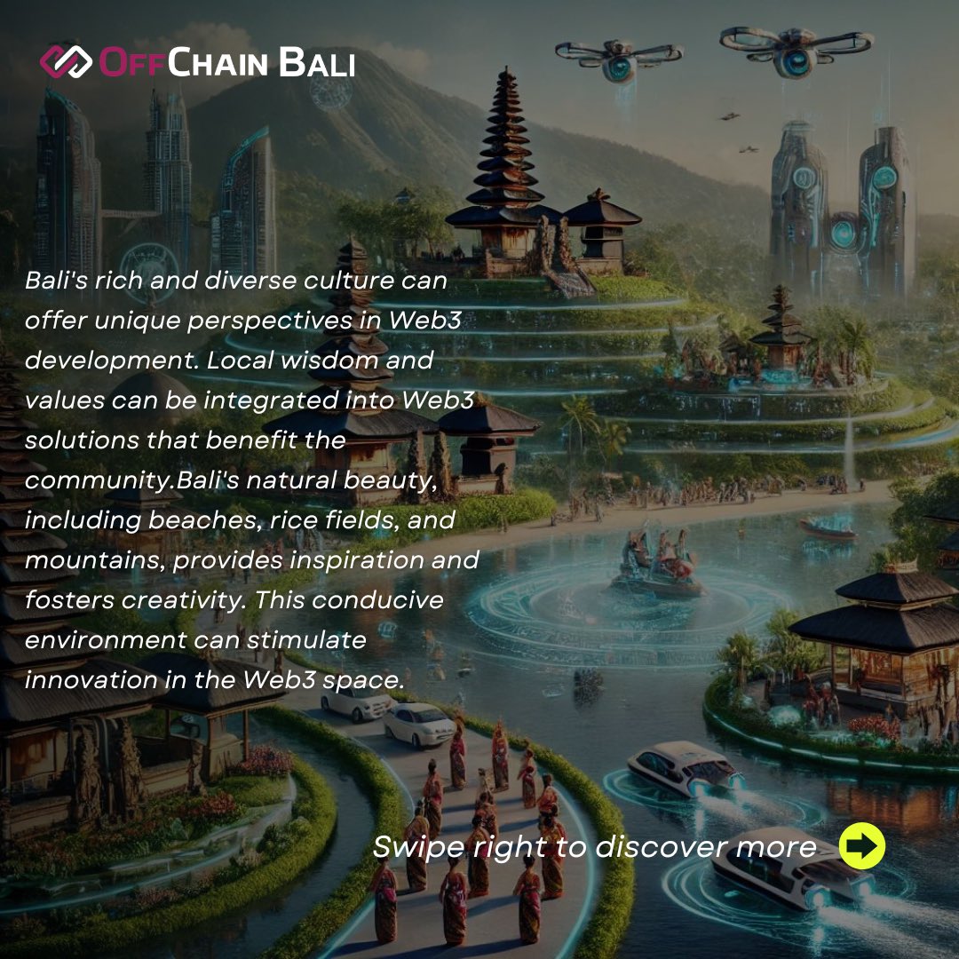 offchainbali's tweet photo. π Bali is on its way to becoming a global Web3 hub! π
Here are 3 reasons why this island paradise is perfect for leading the blockchain revolution.
π Swipe to learn more!
#Web3 #Blockchain #OffChainBali #CryptoCommunity #TechInnovation #BaliWeb3 #FutureOfTech #GlobalHub https://t.co/Lh4K3t7o7I