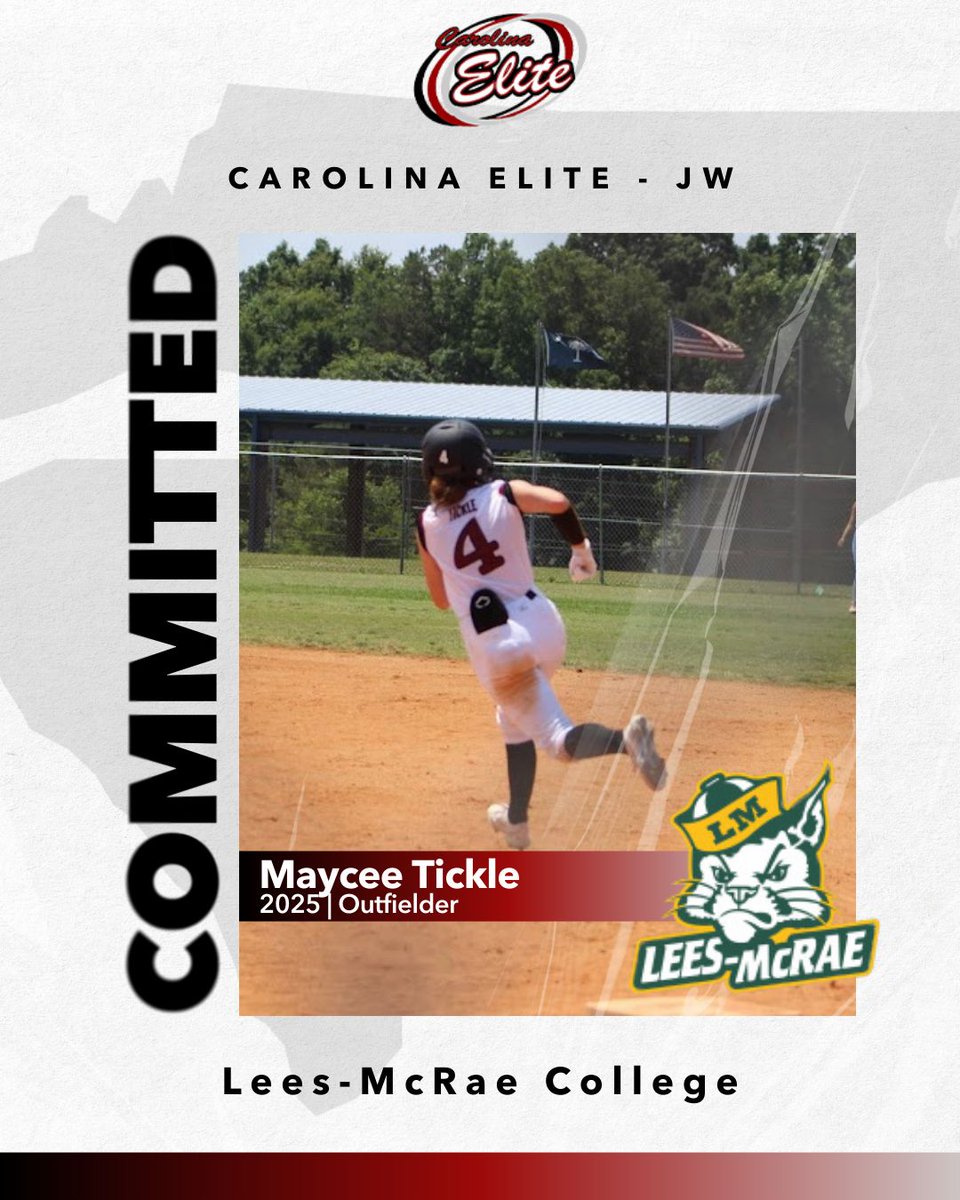 🚨Commitment Alert 🚨
We are excited to announce that <a href="/MayceeT_sball25/">Maycee Tickle</a>  (2025), from our squad, has verbally committed to Lees McRae (<a href="/LMC_Softball/">Lees-McRae Softball</a>) as her future home for academics and athletics!
Way to go, Maycee, we are proud of you!
<a href="/CarEliteNCorg/">@CarolinaEliteOrg</a>