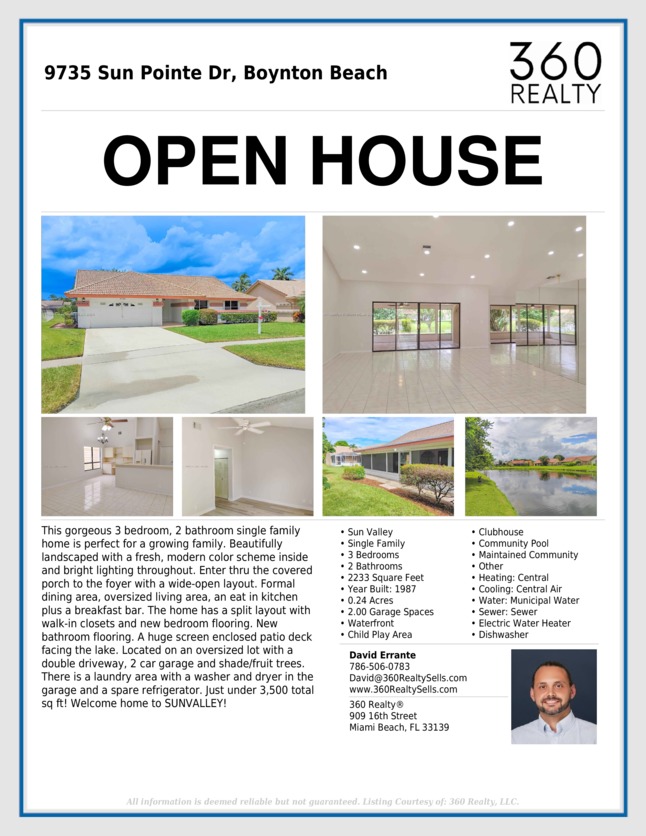 David_Sells_Mia's tweet photo. CALL (844) 360-SOLD FOR ACCESS

🌴🌊☀️ BOYNTON BEACH ☀️🌊🌴
*** SINGLE FAMILY HOME ***
🛏 3 Bed 🛀 2 Bath + Lake View

🚩 FOR RENT $3,600/Month

9735 Sun Pointe Drive
BOYNTON BEACH, FL 33437 https://t.co/HOAkbnwzvN