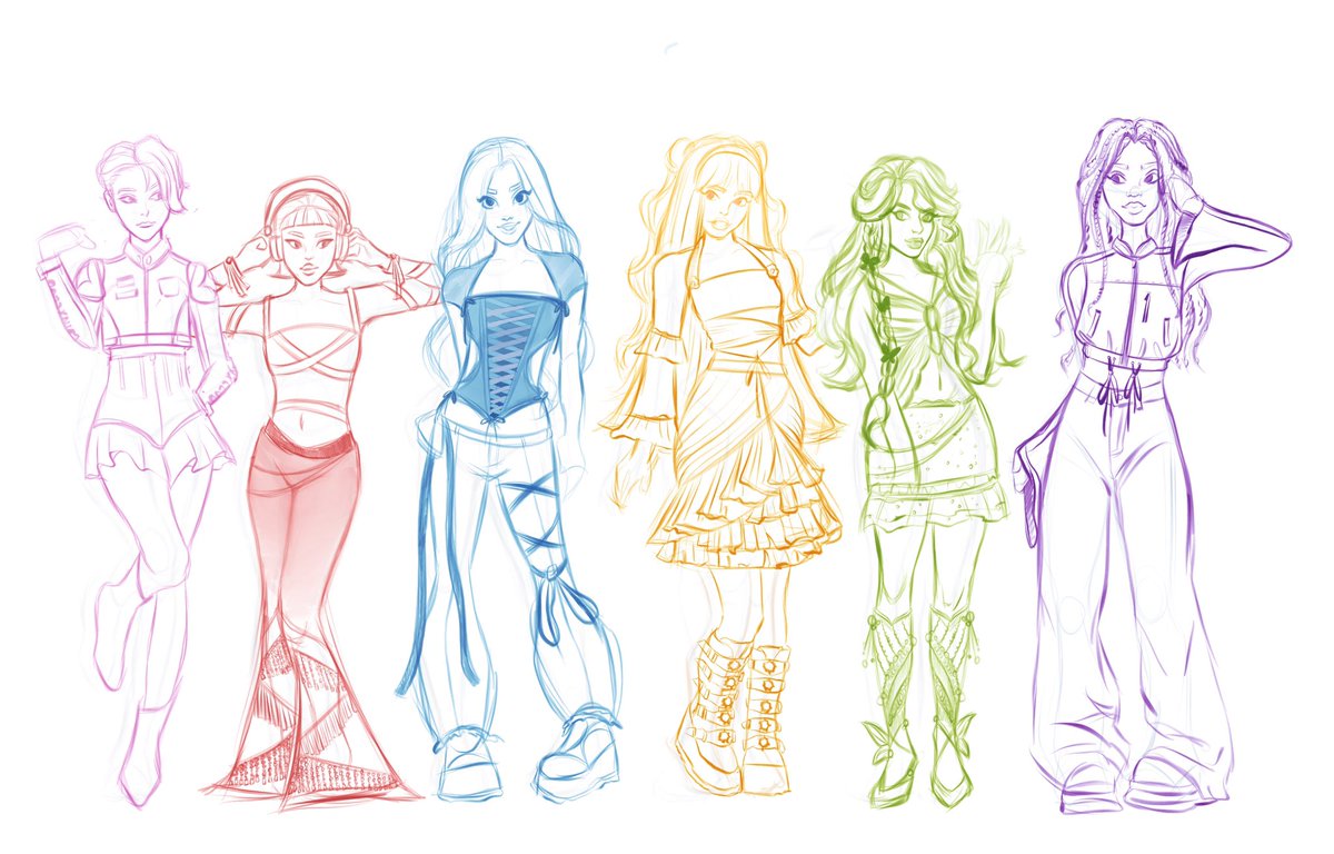 i saw the reboot of winx club and needed to sketch them with other clothes ✨