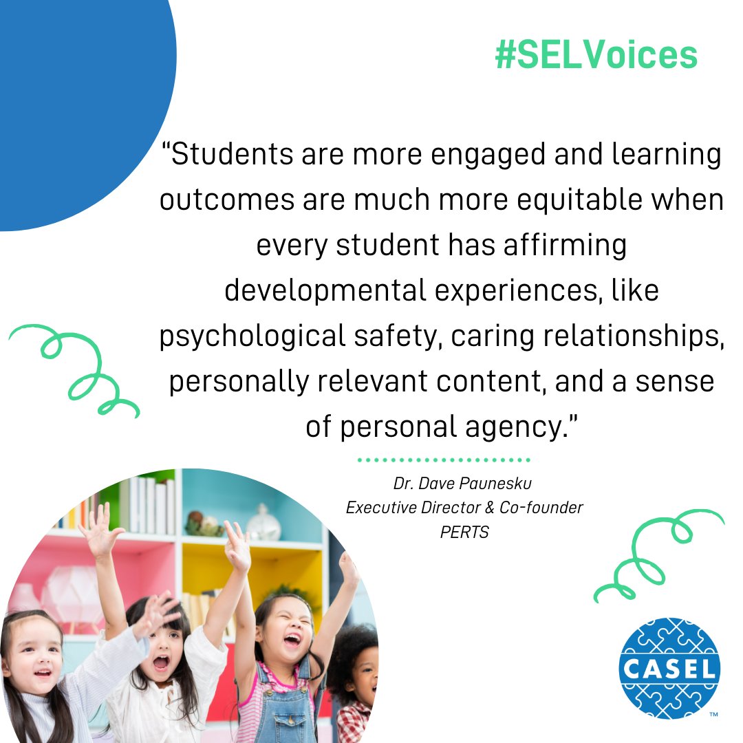 An insight into the importance of educational experiences supported by #SEL from <a href="/davepaunesku/">Dave Paunesku</a>, co-founder of <a href="/pertslab/">PERTS</a>. Share if you agree! #SELVoices