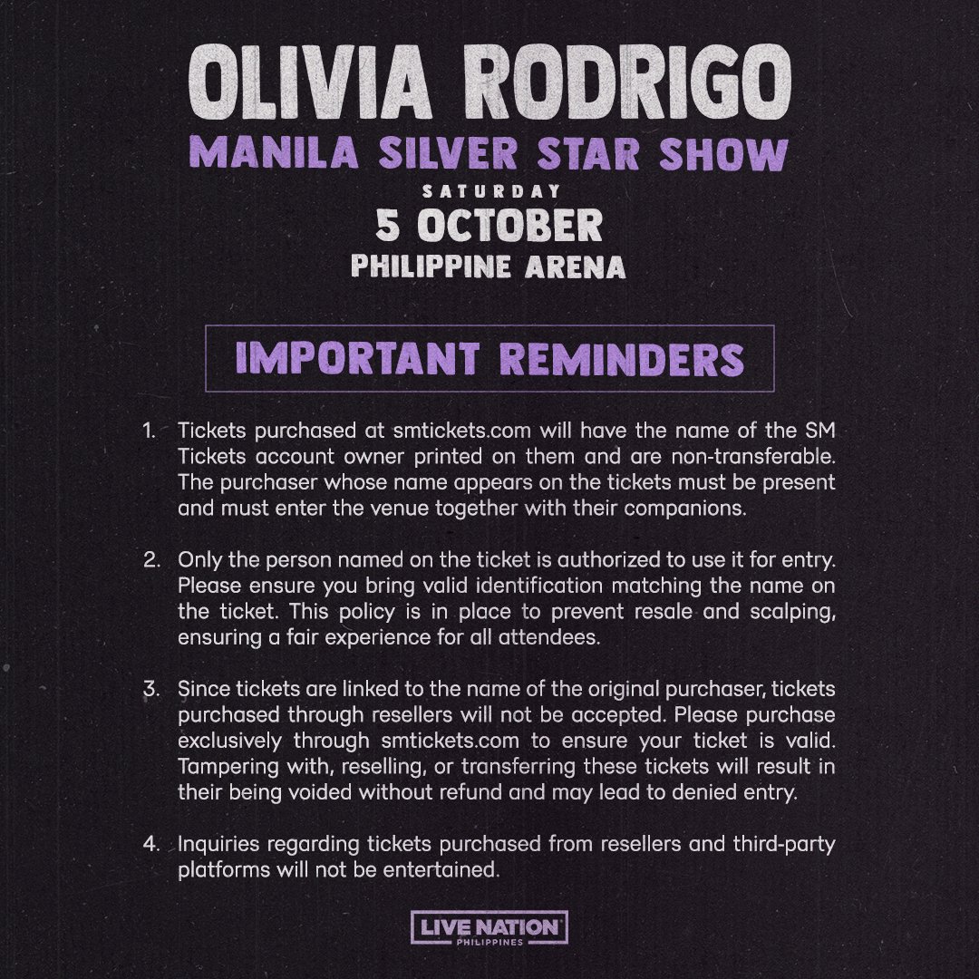 livenationph's tweet image. ❗Attention, Livies! ❗ This is your reminder for the 𝐎𝐍𝐋𝐈𝐍𝐄 𝐒𝐀𝐋𝐄 happening TODAY at 10AM. 

Here are some essential guidelines to help with your ticket purchase 💜✨ Please read and follow these instructions carefully to avoid any inconvenience.

Online waiting room…