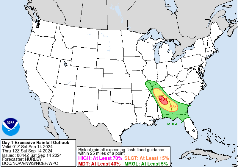 LimWeather's tweet photo. D1 WPC Excessive Rainfall outlook
MDT risk of #Flashflood in N #Alabama esp #birmingham, #DecaturAl, #Florenceal, #cullman, #Talladega, #JasperAL #Wxtwitter #Wxx #Tropicswx #SevereWx #Francine #ALwx https://t.co/aHSA736vUH
