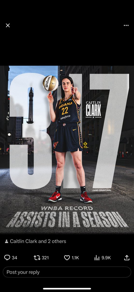 Mattywils523's tweet photo. Wow! That didn’t age well ☠️🏀⛹🏻‍♀️

#caitlinclark #wnba #assists #record #baller @IndianaFever https://t.co/iJZuihmWoY