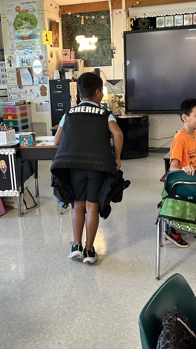 Ms. Fitz (@4thwithmsfitz) on Twitter photo These fourth graders LOVED their first Junior Deputy lesson with our YRD, Corporal Dusch. Some students even got to try on some of his equipment to see how heavy it is. #juniordeputy #fourthgrade <a href="/GTEtoucans/">Golden Terrace Elementary</a> <a href="/marinesheriff/">Semper Fidelis</a> These fourth graders LOVED their first Junior Deputy lesson with our YRD, Corporal Dusch. Some students even got to try on some of his equipment to see how heavy it is. #juniordeputy #fourthgrade <a href="/GTEtoucans/">Golden Terrace Elementary</a> <a href="/marinesheriff/">Semper Fidelis</a>