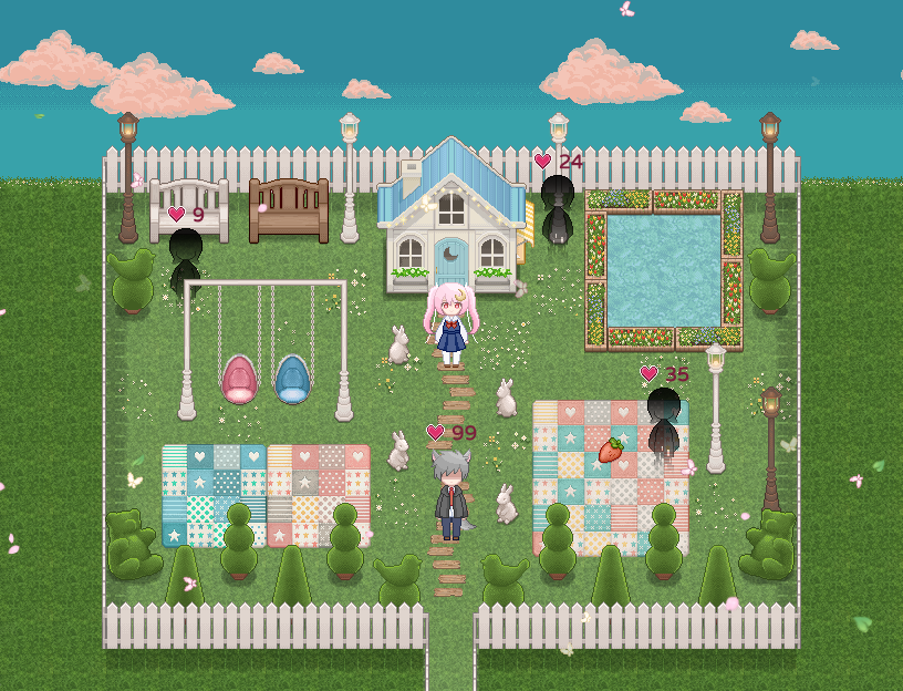 Suddenly I can see everyone's favorability！>w< 
Some other cute RPGmaker mapping ☆ 
 #Snow_Hermit_Library 
#rpgmaker #RPGツクール