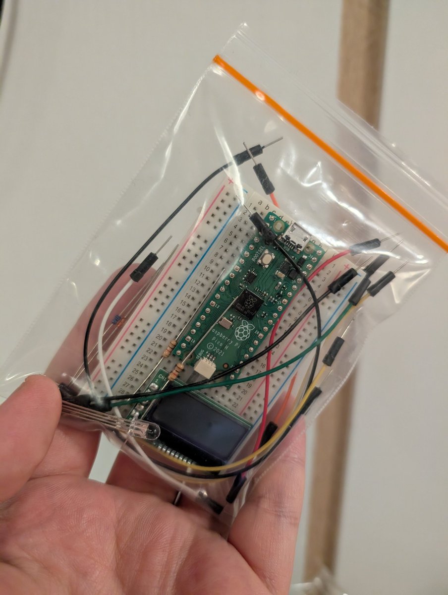 Thathalas's tweet photo. Yesterday I visited a Workshop for PicoRuby :D Had to read the datasheet afterwards to display at least one #EuRuKo2024 Goat on the kit we got. Thank you really much @hasumikin for the awesome workshop. https://t.co/dddxxeFBVV
