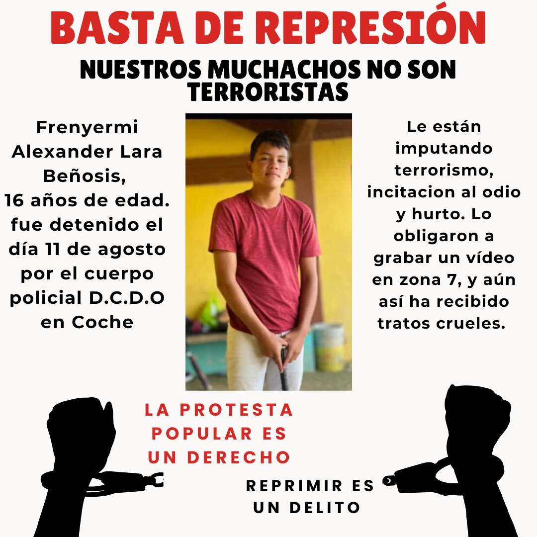 luischumaceiro's tweet photo. Que el mundo conozca a algunos de los menores de edad que calificados por el régimen como terroristas...y son cientos!

Pero que se sepa que no hay especial saña con los niños...

En realidad el maltrato, la represión, el odio es contra ancianos, mujeres y todos por igual... https://t.co/2r4eMVwEDX