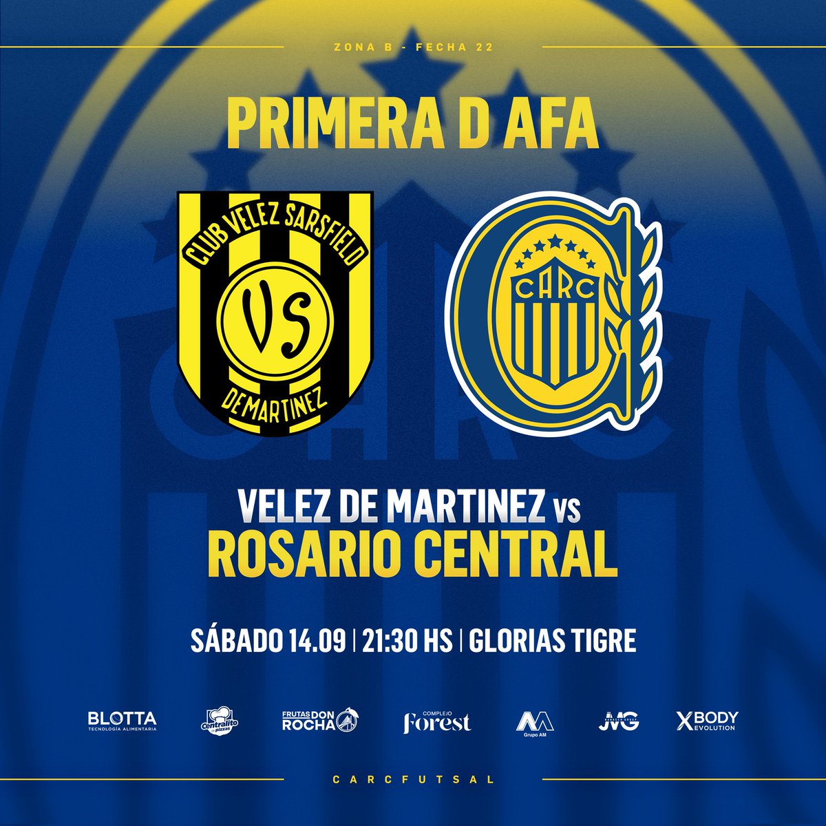 CARCfutsal's tweet photo. #FutsalAFA | ¡Mañana juega el puntero! 💙💛
🏆#PrimeraDAFA - Fecha 22
🆚️ #VelezDeMartinez
⏰ 21.30 hs
📍Glorias de Tigre
¡Vamos con todo!
#VamosCanalla🇺🇦 https://t.co/7mhI97zbG0