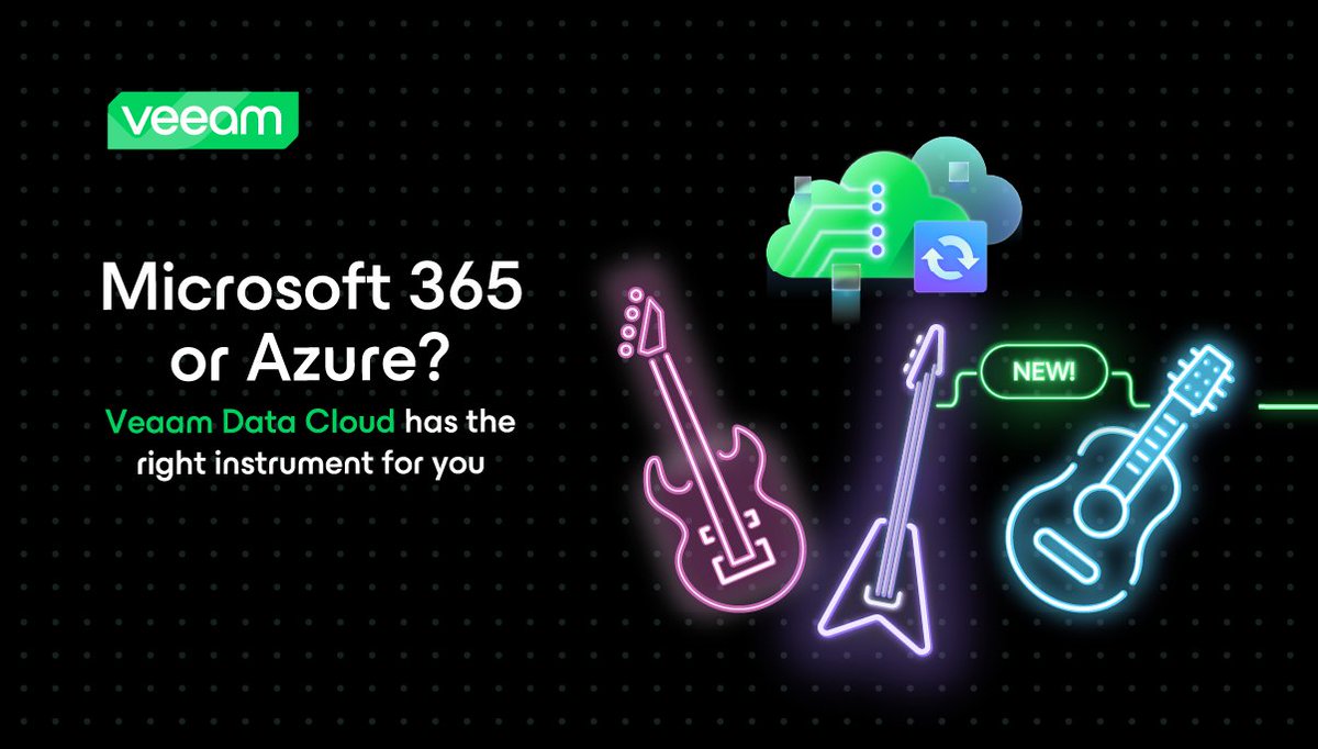 Veeam_APAC's tweet image. 🎸 Are you a #Microsoft365 bassist or an #Azure guitar virtuoso? 

Whatever your preferred instrument, #VeeamDataCloud has the right solution to protect your data.

#BaaS #DataSecurity #DataProtection