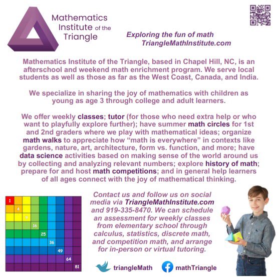 triangleMath's tweet image. Join us at BugFest at @NaturalSciences Saturday 10-7 where we are part of the ‘Math Neighborhood’ with math activities &amp;amp; ideas related to insects. We’re honored @NaturalSciences invited us to this big annual event! naturalsciences.org/calendar/bugfe… @MathHappensOrg @NaturalMath #bugFest