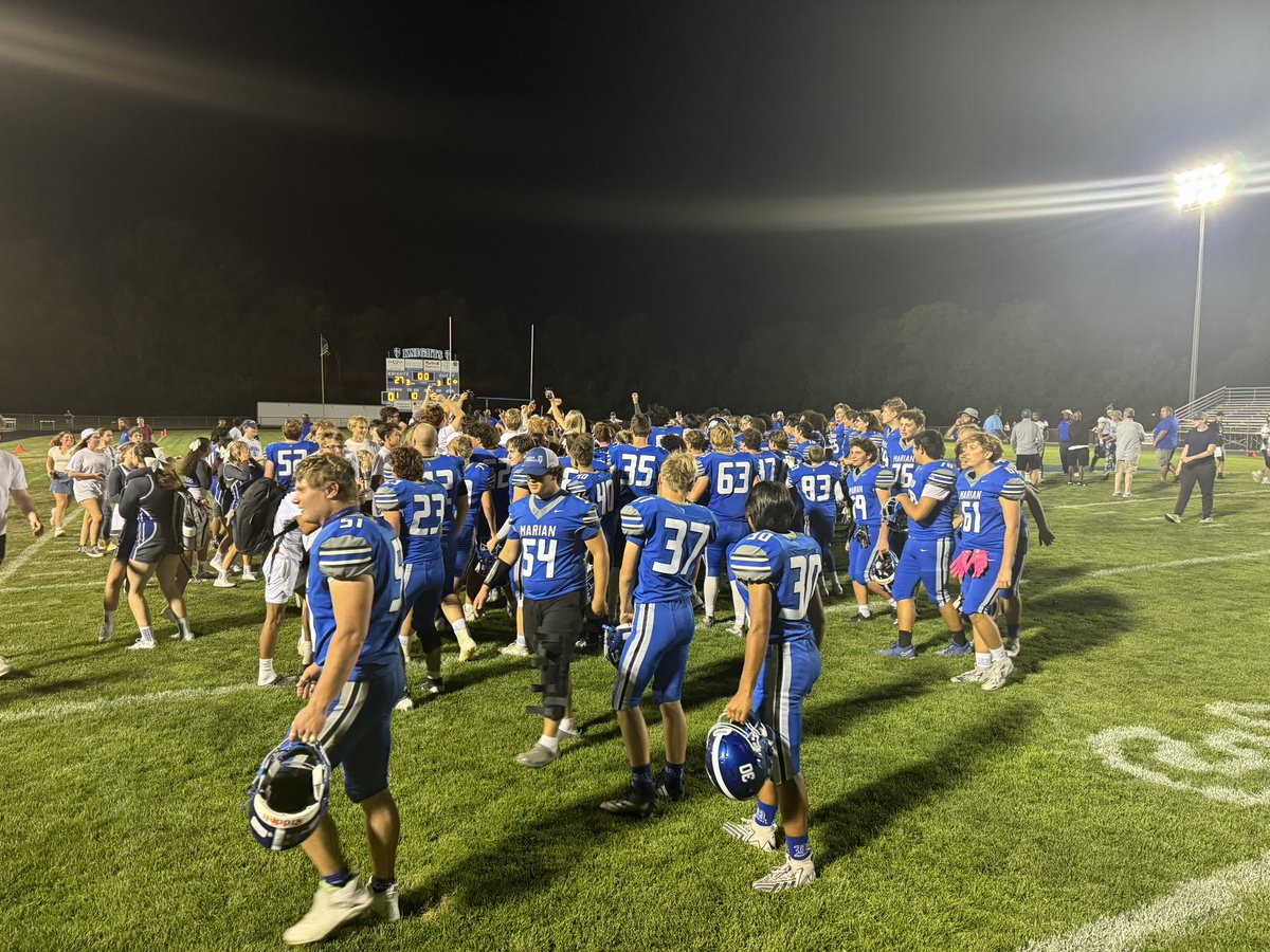 Final Score from Otolski Field - Marian defeats Saint Joe 27-0!  #GoKnights #HolyWar