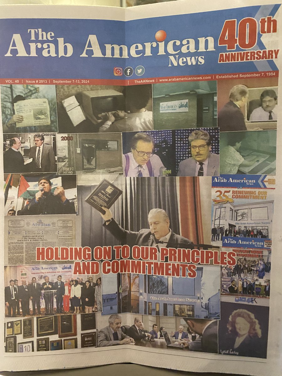 Congratulations on the 40th Anniversary of the #ArabAmericanNews <a href="/theaanews/">Arab American News</a> &amp; publisher <a href="/OsamaSiblani/">Osama Siblani</a>, one of the most impactful AA Publications &amp; publishers in this country; the nation's only weekly publication packed with great articles &amp; analysis. It's no small achievement