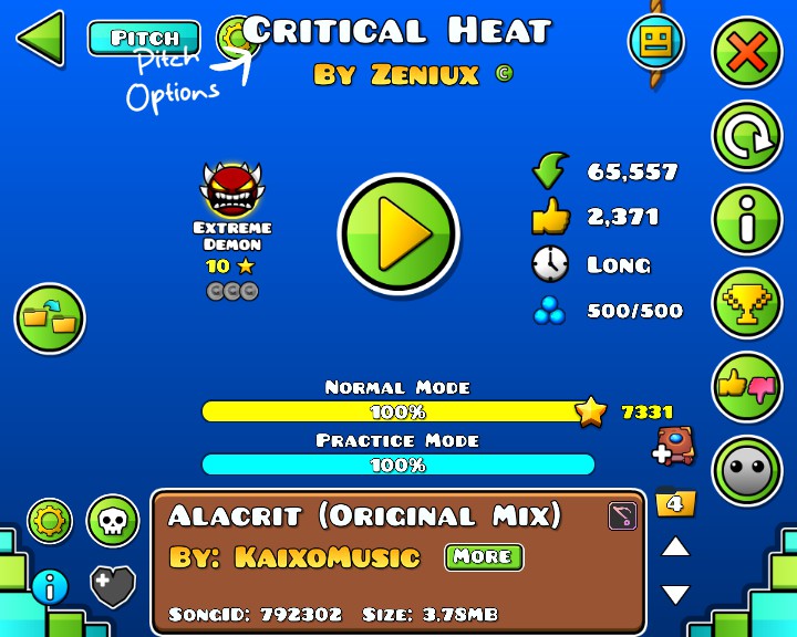 cuin_894's tweet image. CRITICAL HEAT 100% NEW HARDEST FLUKE DEL 76 NO SE COMO PRIMERO EN CHILE 27159 INTENTOS