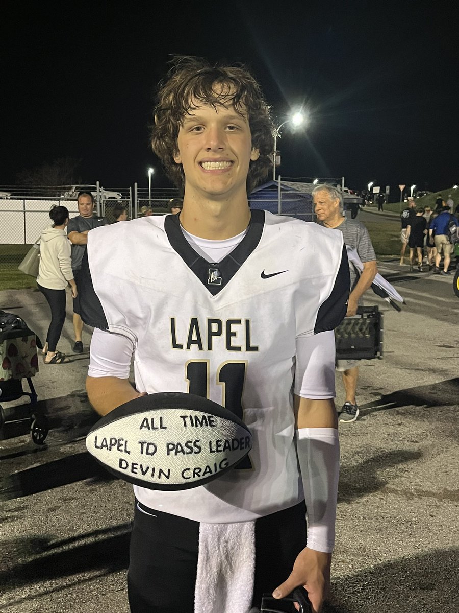 Devin Craig (@devincraig2026) on Twitter photo With my 5th TD pass tonight I broke the all time school record for passing TDs. 54 and counting! Thank you to all my teammates, coaches, and family. 4-0! <a href="/coachklynch/">Kevin Lynch</a> @BSUCoachNeu <a href="/CoachBath/">Mike Bath</a> <a href="/Coach_Rode/">Andrew Rode</a> <a href="/Coach_ABarr/">Alex Barr</a> @EddieSchott <a href="/CoachPeteThomas/">Pete Thomas</a> <a href="/M__Piatkowski/">COACH PIKE</a> <a href="/CoachSeanReagan/">Coach Sean Reagan</a> With my 5th TD pass tonight I broke the all time school record for passing TDs. 54 and counting! Thank you to all my teammates, coaches, and family. 4-0! <a href="/coachklynch/">Kevin Lynch</a> @BSUCoachNeu <a href="/CoachBath/">Mike Bath</a> <a href="/Coach_Rode/">Andrew Rode</a> <a href="/Coach_ABarr/">Alex Barr</a> @EddieSchott <a href="/CoachPeteThomas/">Pete Thomas</a> <a href="/M__Piatkowski/">COACH PIKE</a> <a href="/CoachSeanReagan/">Coach Sean Reagan</a>