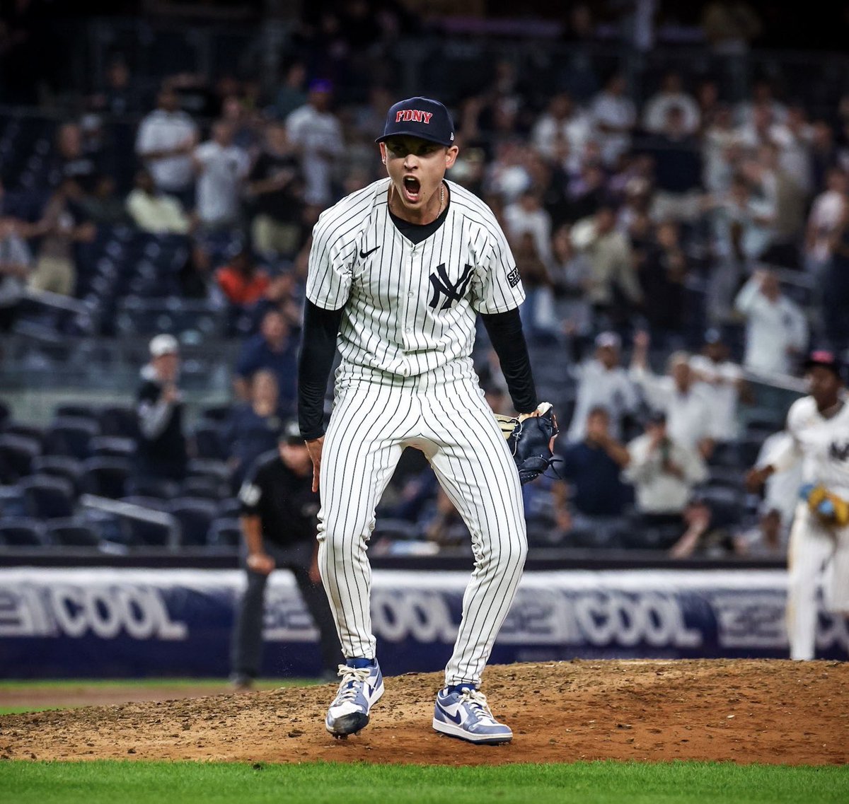 yankeeslite's tweet image. Luke Weaver, who has eyes like a flame of fire, and whose feet are like burnished bronze.