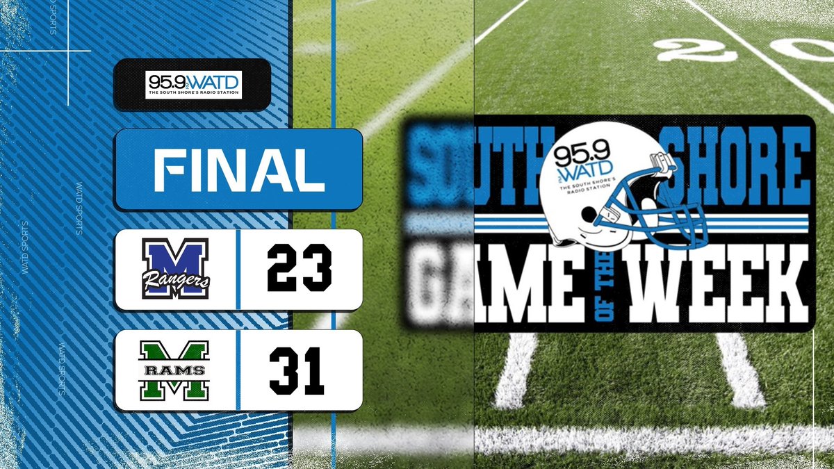 FINAL: <a href="/GORAMSathletics/">Marshfield Athletics</a> 31, <a href="/methuensports/">Methuen High School Athletics</a> 23

Marshfield storms back from down 20-0 to win

<a href="/tormaas_/">Tor Maas c/o 2025 QB</a> 15/23 193 yd, 2 TD, INT; 8 car 29 yd
<a href="/DavinTrue0/">Davin True</a> 14 car, 66 yd, TD; 2 rec, 13 yd; 2PC
<a href="/ja_brill/">Jake Brilliant</a> 5 rec, 120 yd, 2 TD; 2 PC pass