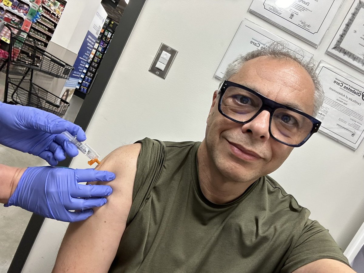 kasshout's tweet photo. Got my flu shot and COVID booster, so I'm basically a superhero now... with arms that feel like they've fought Thanos! #DoubleProtection #OuchButWorthIt https://t.co/t2LILycLuI