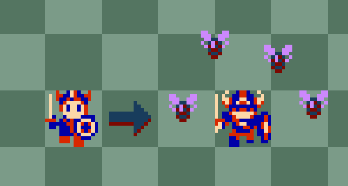 KnightlyPhantom's tweet photo. Jim the Knight from Hydlide resprite- Oh god Jim, the bees, no! #pixelart #NES #Hydlide https://t.co/25T4vVGqVM