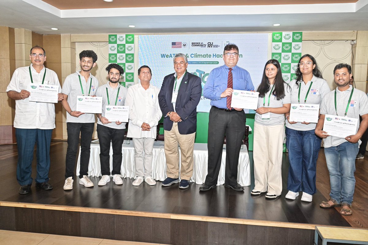 achyuta_samanta's tweet photo. A special thanks to @BCCcuny/@CUNY President Dr. Milton Santiago and the @USCGHyderabad and @USAndMumbai for their invaluable support. My sincere gratitude to everyone involved in making this hackathon a great success. Let’s continue working towards a sustainable future! https://t.co/PqXJRAeUa4