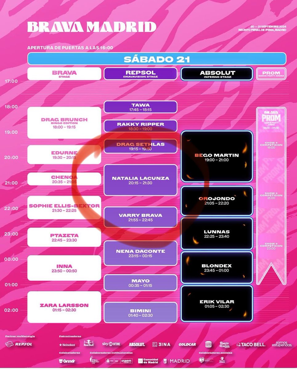 🎤¡Familia! ¡Hoy es dia de concierto!
Natali va a estar  actuando en el <a href="/bravamadrid/">Brava Madrid</a> de 20:15 a 21:30 en el escenario Repsol.

¿A quién vemos por ahí?