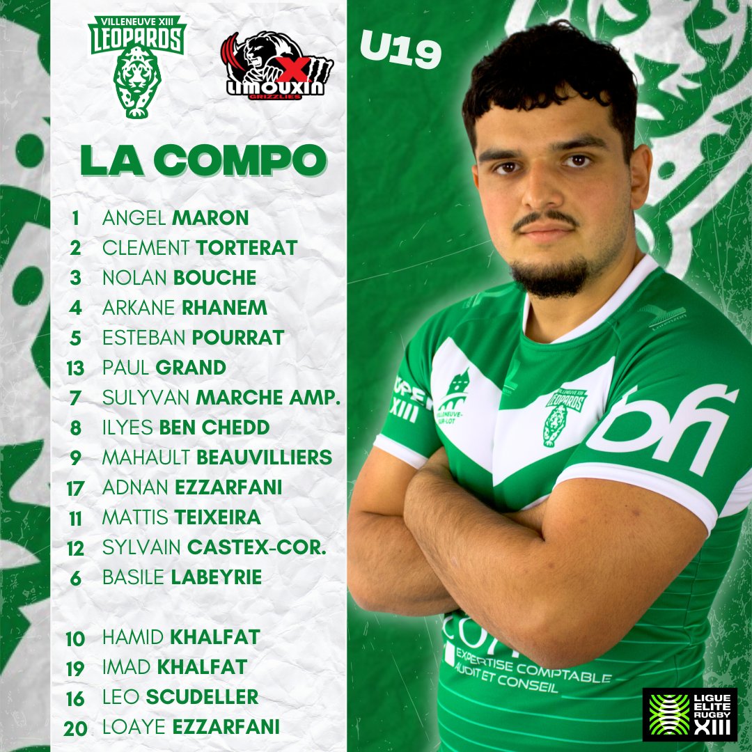 Villeneuve XIII Rugby League (@villeneuvexiii) on Twitter photo ๐๐ ๐๐ข๐ ๐ฃ๐ข ๐๐๐ฆ ๐จ๐ญ๐ต ๐
ร 2h du coup d'envoi de la rencontre, le staff U19 vient de dรฉvoiler la composition d'รฉquipe pour recevoir le <a href="/xiii_limouxin/">XIII LIMOUXIN</a> ๐ขโช๏ธ ๐๐ ๐๐ข๐ ๐ฃ๐ข ๐๐๐ฆ ๐จ๐ญ๐ต ๐
ร 2h du coup d'envoi de la rencontre, le staff U19 vient de dรฉvoiler la composition d'รฉquipe pour recevoir le <a href="/xiii_limouxin/">XIII LIMOUXIN</a> ๐ขโช๏ธ