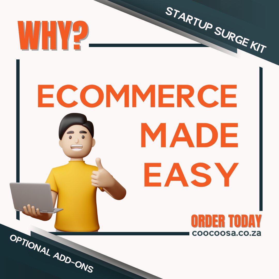 CooCooCoZa's tweet image. Ecommerce Website Add-on—just R1500 (normally R3000) when you choose the Startup Surge Kit!

Learn more: coocoosa.co.za/startup-surge-…

#Ecommerce #OnlineSales #WebsiteEnhancement #BusinessGrowth #CooCooSA #SpydrSS #StartupSurgeKit #EntrepreneurSuccess #OnlineStore #SellOnline