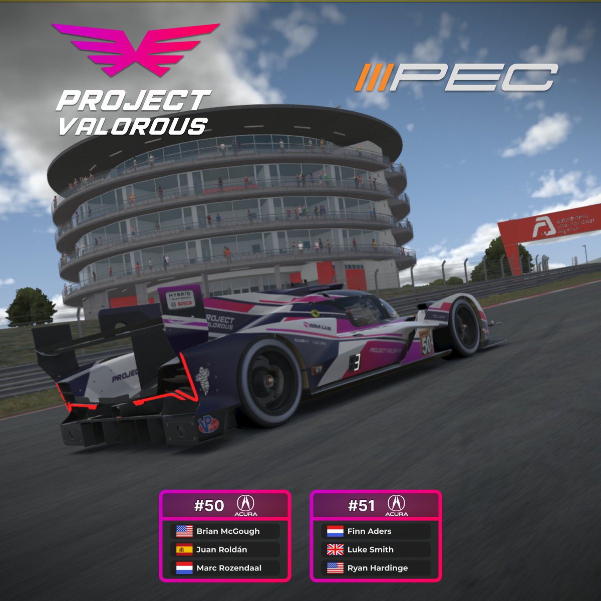 Packed action day today😤 It's double league time, and we start right away with the second round of <a href="/Platinum_PRL/">Platinum Racing League</a> for 10h around the Portuguese rollercoaster 🇵🇹 where the drivers are looking to bounce back from a rocky season start👏

🔴LIVE twitch.tv/projectvalorous