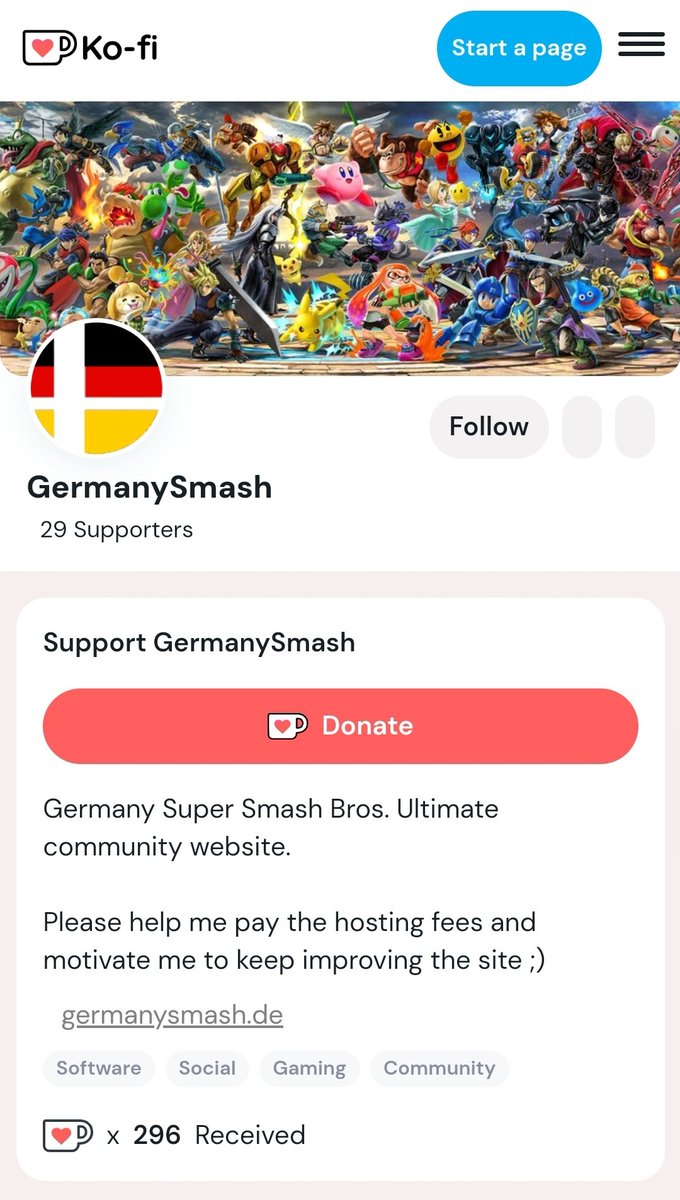 Es ist wieder Zeit, das Funding für GermanySmash und SwissSmash für 2025 wird gesammelt. 

Benötigt werden 250€ pro Seite.
Wenn ihr ein paar Euro für das Projekt über habt, könnt ihr hier eure ganon-tax entrichten:

🇩🇪 ko-fi.com/germanysmash
🇨🇭 ko-fi.com/swisssmash