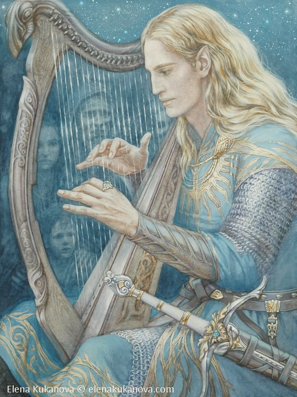 fromiddleearth's tweet photo. FINROD (S.: 'saçları belirgin olan') (ö. FA 466) Noldorin Elf Finarfin'in en büyük oğlu. Eldamar'da Finrod, Turgon ile dosttu ve Noldor isyanına gönülsüzce katıldı: sevgilisi Vanyar'lı Amarië onunla Sürgüne gitmedi. https://t.co/JlKhNCKFPS