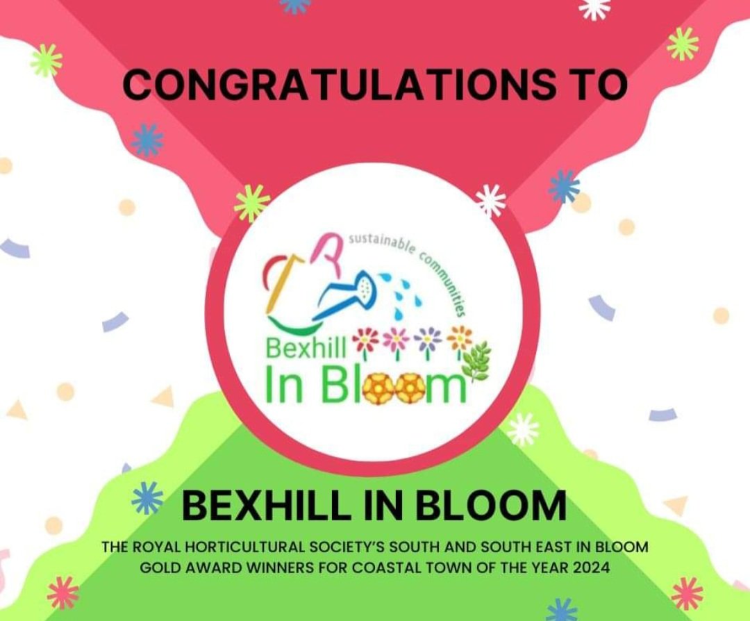 Huge congratulations to Bexhill In Bloom on WINNING The Gold Award for Coastal Town category at this year's <a href="/The_RHS/">The RHS</a> #SouthAndSouthEastInBloom awards. 
Amazing achievement received for the 3rd year running as a result of unending commitment, dedication and passion from the