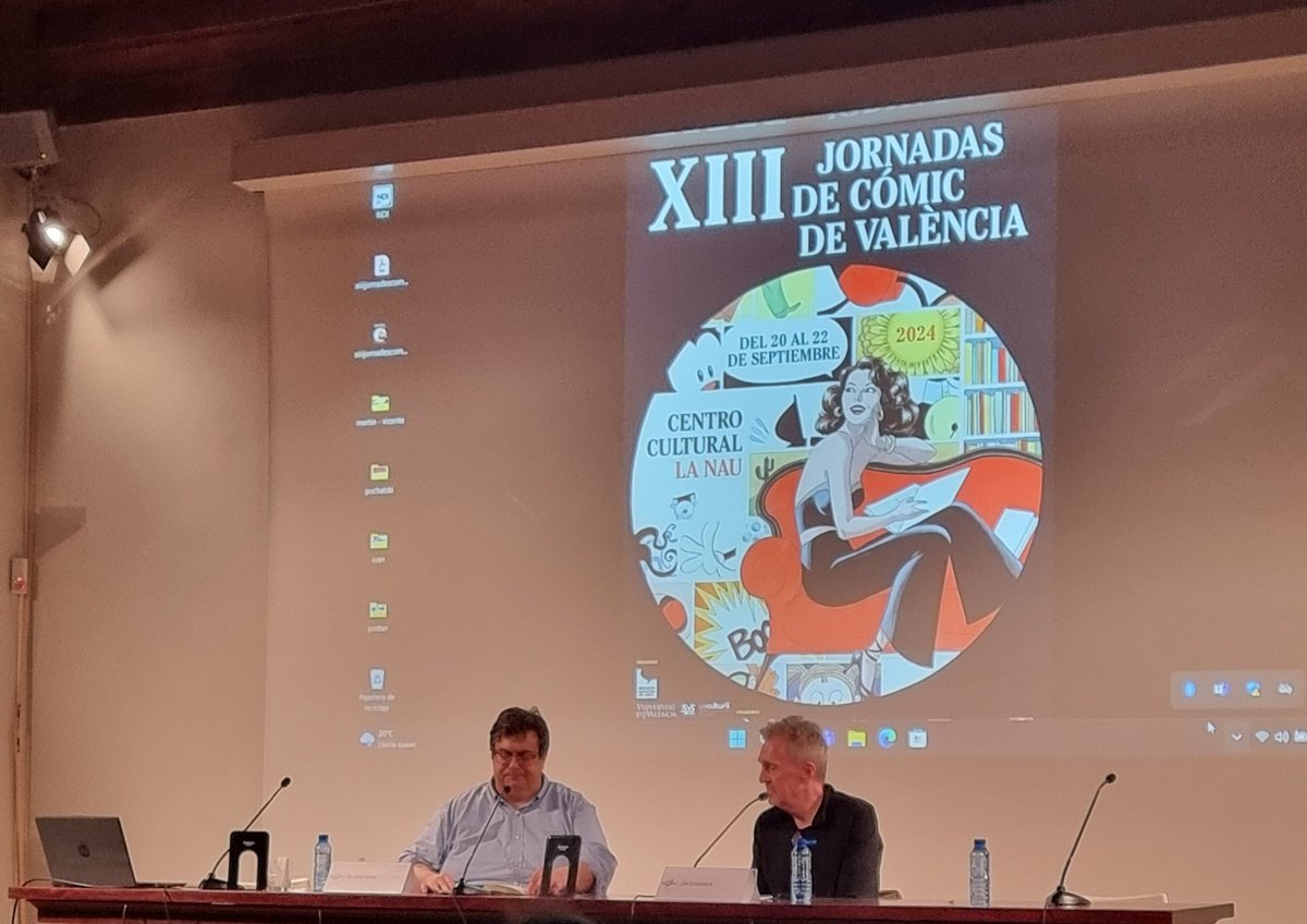 Interesantísima charla de Jim Chadwick moderada por <a href="/alvaropons/">Álvaro Pons</a> en el segundo día de las XIII Jornadas de Cómic de València <a href="/ComicVlc/">Jornadas Comic VLC</a> <a href="/CatedraComic/">Cátedra Estudios Cómic FSM-UV</a> <a href="/LaNauuv/">UVcultura / La Nau</a> <a href="/AulaComicUV/">Aula de Còmic UV</a>
