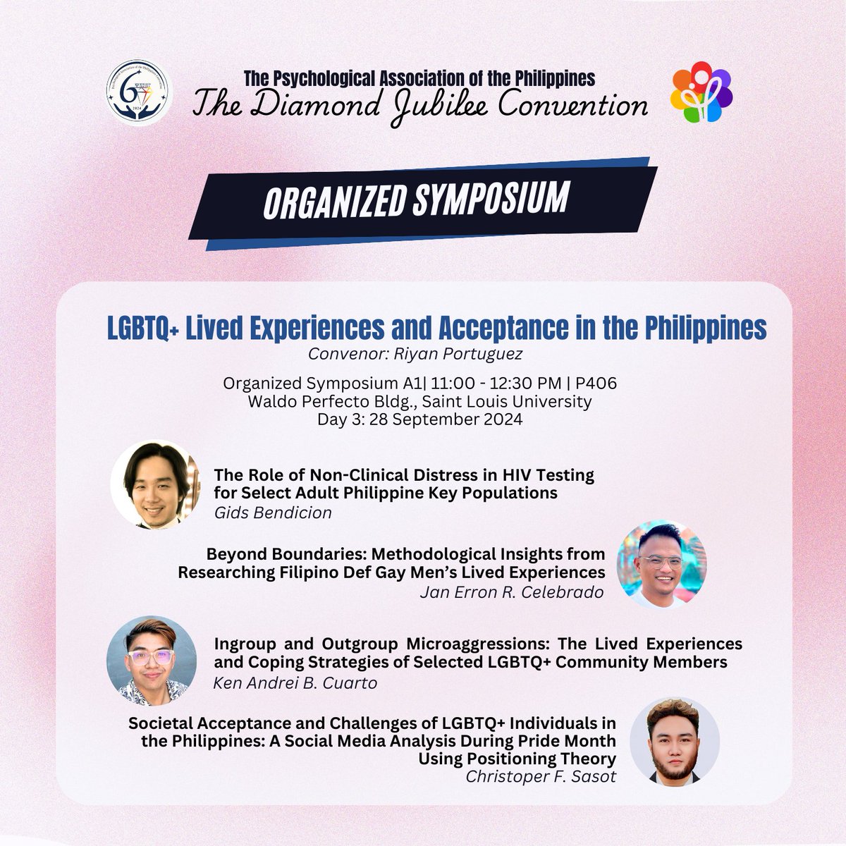 PAPLGBTSIG's tweet photo. 𝐖𝐞'𝐫𝐞 𝐟𝐞𝐞𝐥𝐢𝐧𝐠 𝐭𝐡𝐞 𝐜𝐨𝐥𝐝 𝐛𝐫𝐞𝐞𝐳𝐞 𝐟𝐫𝐨𝐦 𝐭𝐡𝐞 𝐂𝐢𝐭𝐲 𝐨𝐟 𝐏𝐢𝐧𝐞𝐬! 𝐖𝐞'𝐫𝐞 𝐭𝐡𝐫𝐢𝐥𝐥𝐞𝐝 𝐭𝐨 𝐬𝐞𝐞 𝐲𝐨𝐮! Join us! Kita-kits ha? Check out our post to see the details of our sessions! 📷 #YourPAP #PAPCON2024 #PAPLGBTSIG2024 https://t.co/3e80sWL1cd