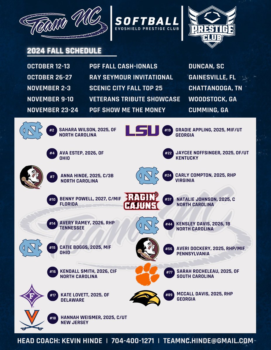Team North Carolina (Hinde) (@teamnchinde) on Twitter photo Updated Fall Schedule & Roster!
BIG welcome to our 1st 2027 🤩
<a href="/BennyPowell_7/">Benny Powell</a> C|MIF
Chiles High School
Tallahassee, FL
We are looking forward to a competitive Fall season with this exciting group of athletes! See you soon 💨🍂🍁
#TeamNC Updated Fall Schedule & Roster!
BIG welcome to our 1st 2027 🤩
<a href="/BennyPowell_7/">Benny Powell</a> C|MIF
Chiles High School
Tallahassee, FL
We are looking forward to a competitive Fall season with this exciting group of athletes! See you soon 💨🍂🍁
#TeamNC