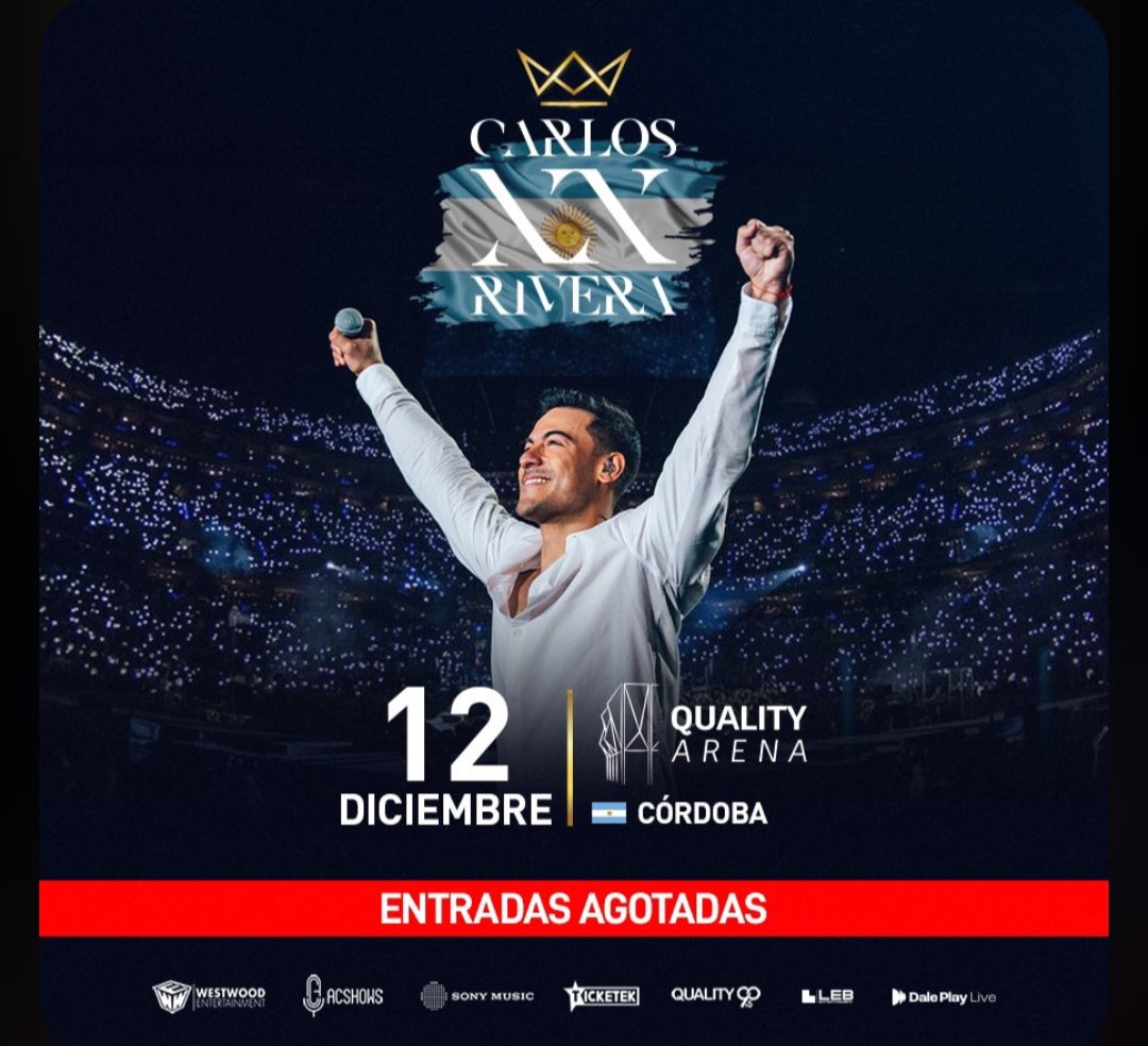 ClubSoloTu_Arg's tweet photo. Presenta su Show en Argentina @_CarlosRivera
#CARLOSXX  👑
📌Córdoba 12/12  @qualityespacio Agotado 
📌 Buenos Aires 14/12 Agotado
15/12 a la venta 
https://t.co/wz40OFV4Sf
 @MovistarArenaAR
@WestWoodEntt
@SonyMusicArg
@livedaleplay
@LEB_Ent 
@ACSHOWS  
@mikenoriega https://t.co/u5m1yS86Sx