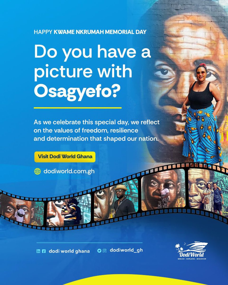 dodiworld_gh's tweet photo. As we celebrate the legacy of Osagyefo Dr. Kwame Nkrumah on this day, share a picture / Memory you have with him and tag us : @dodiworldghana 

Leave a comment or like this post as a gesture of your celebration. 

Book your ticket 🎫 and catch the cruise this weekend https://t.co/8LHWAg7tuP