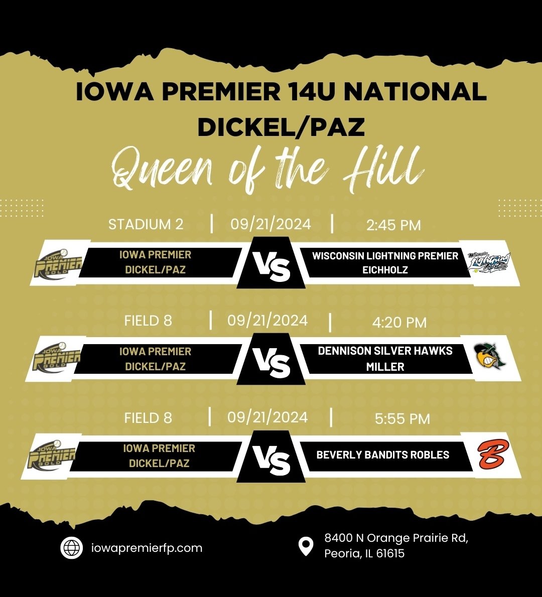 BrooklynSwick's tweet photo. Schedule update for today.
#classof2028 #softball #softballgirl #softballlife #iowapremierfastpitch #Pitcher #shortstop #3rdbaseman #illinois https://t.co/aSvEqQ4cL4