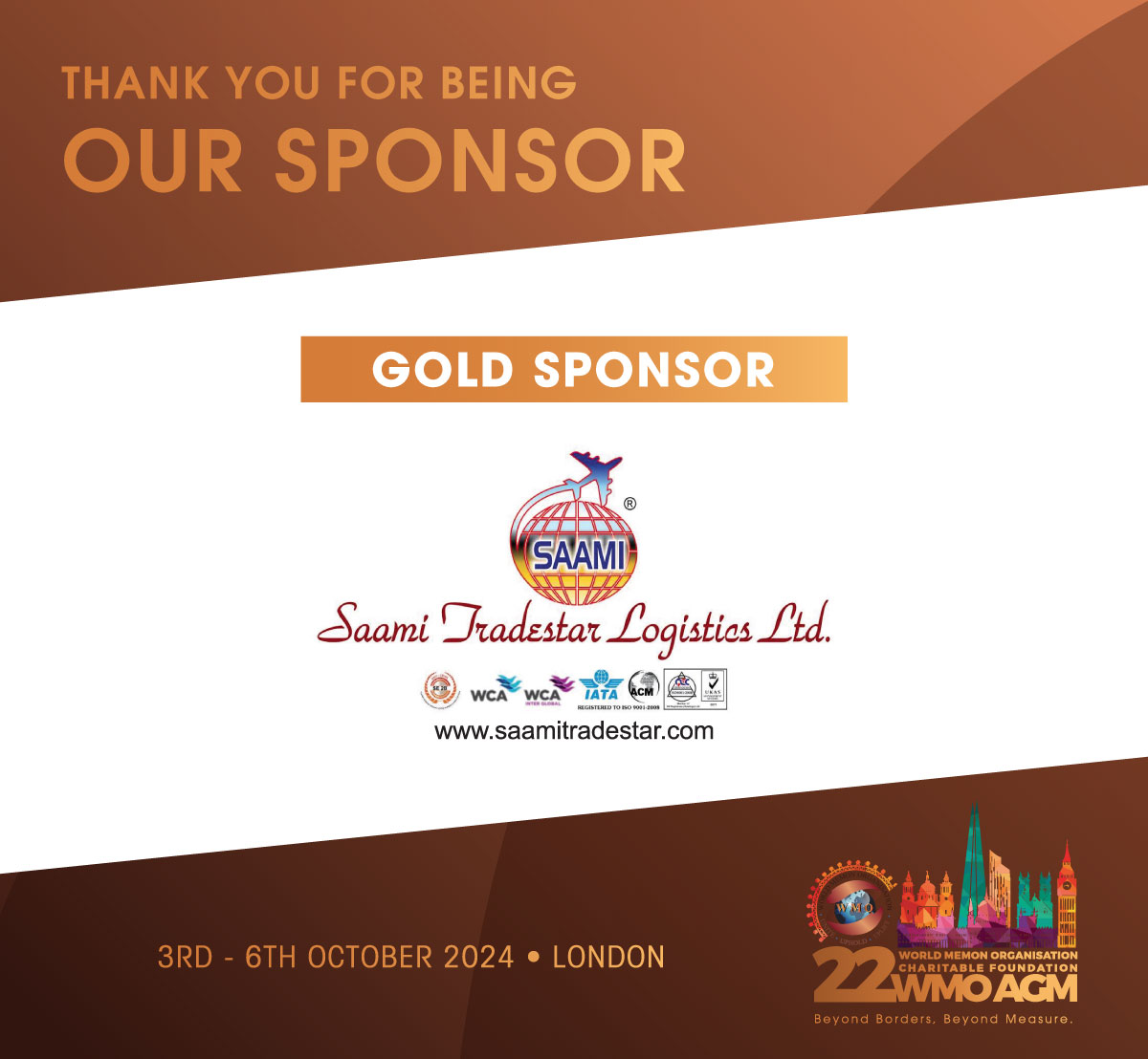 wmoworld's tweet photo. We appreciate your sponsorship of our 22nd WMO Annual General Meeting in London. Thank you Dr. Fohad Latiwala for your support!
#WMOWORLD #MEMON #WMOAGM2024 #2024WMOAGMSPONSORS https://t.co/lGVwT5kSgB