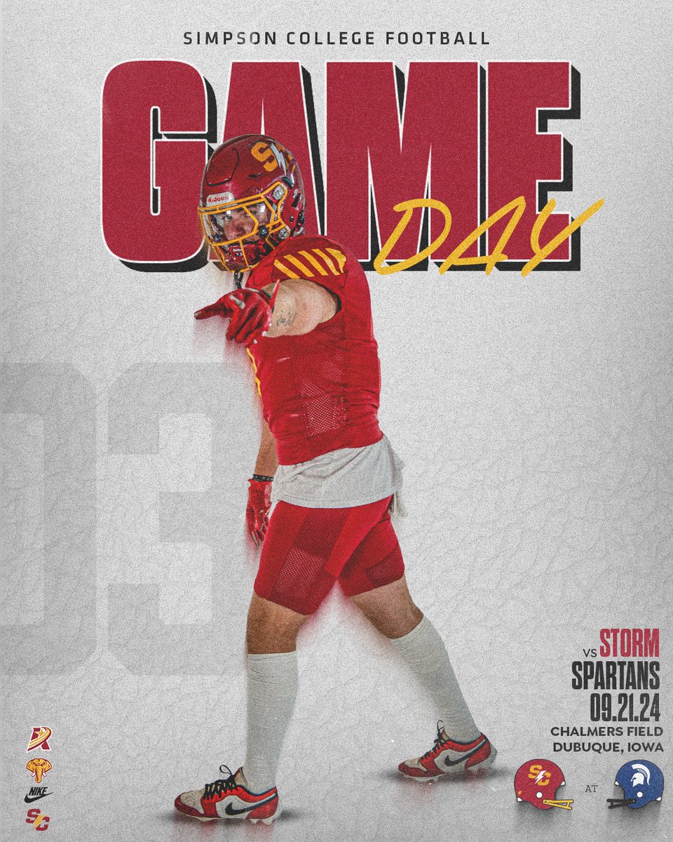 𝐆𝐞𝐭 𝐮𝐩, It’s Game Day! 

🆚 University of Dubuque
🏟️ Chalmers Field
📍Dubuque, Iowa
⏰ 1:00 p.m. CST

linktr.ee/simpsonfootball
 
#rollriversFB #d3fb