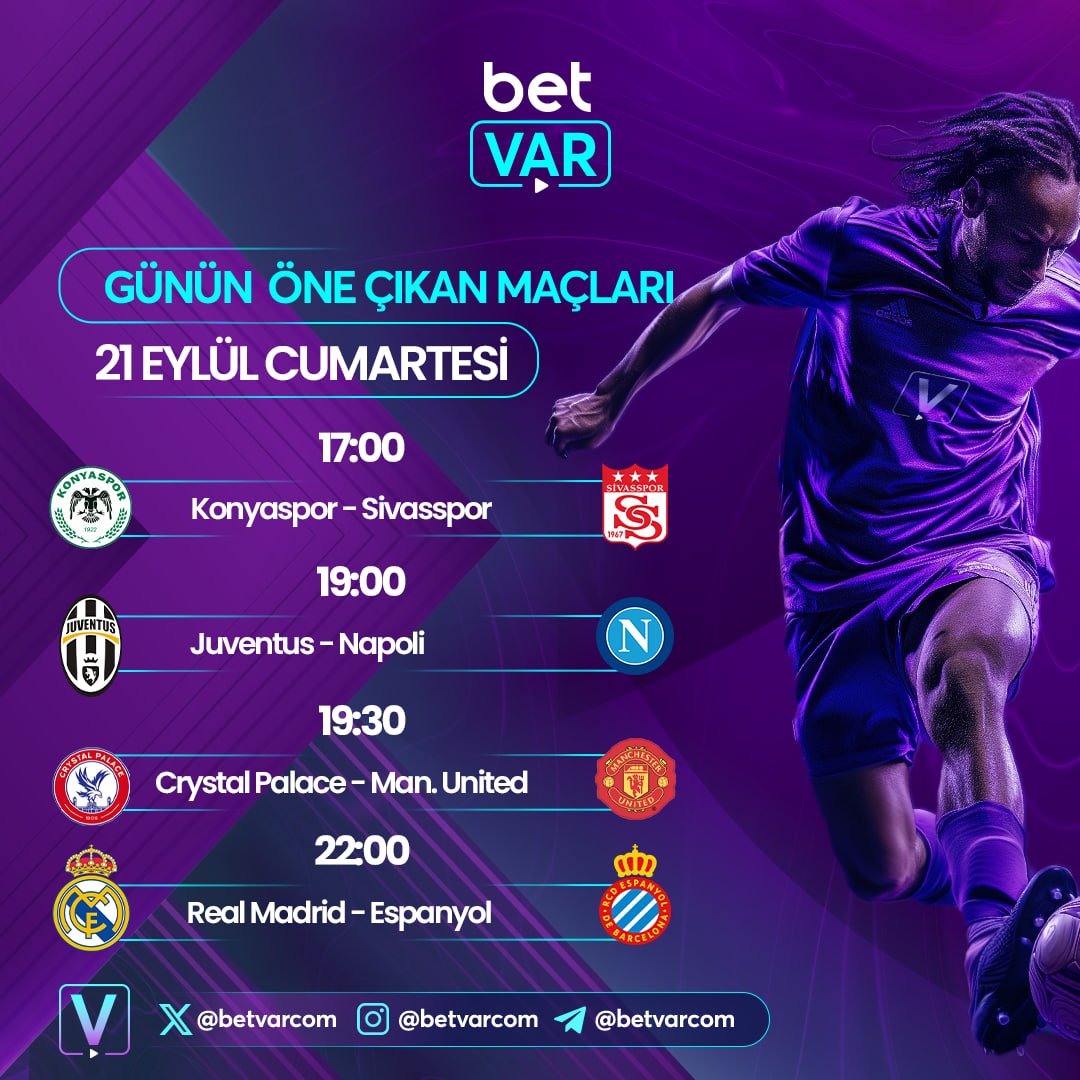 👑 Günün heyecan verici maçlarına bahsini al, kazanmaya başla!

🌩 Çarpıcı karşılaşmaların kazananı sen ol!

⬆️ #BetVar 'a gel en yüksek oranlarla bahsini yap, anında çekim ver!

✔️Kazancın Tek Adresi #BetVar

📱Kazanmak İçin Hemen Tıkla ; t2m.io/betvargiris