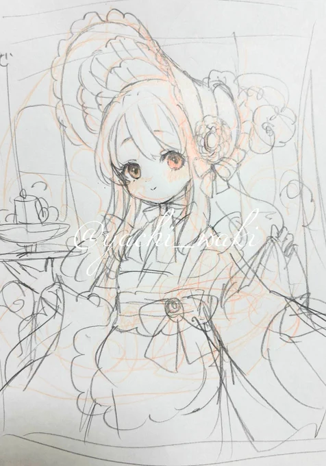 #皆さんラフと塗った後を見せてください 